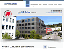 Tablet Screenshot of notariat-mueller.ch